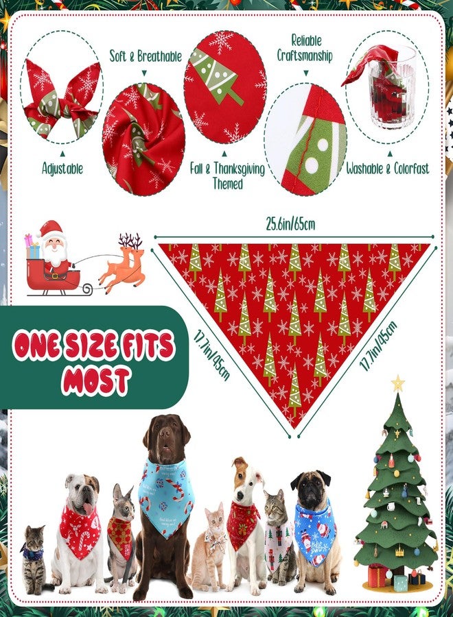 Kacctyen 300 Pcs Christmas Dog Bandanas Bulk Adjustable Winter Holiday Scarfs Washable Santa Snowman Christmas Tree Pet Bibs Pet Costume Accessories for Small Medium Large Dogs Cats Grooming Supplies - Image 3